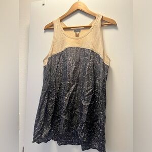 Anthropologie LEFT OF CENTER Large Cotton & Silk Racerback Tank